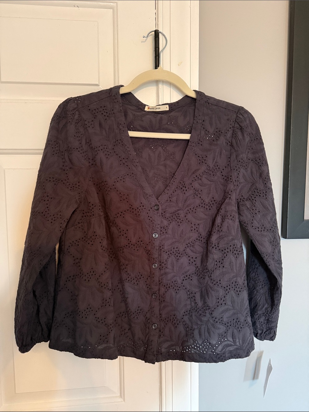 Marine Layer Eyelet Button-Down Blouse
